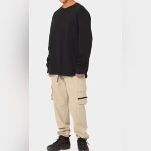 NWT Pyra Men’s Sand Neeo Cargo Pants Drawstring Waist & Hem Zipper Pockets - M